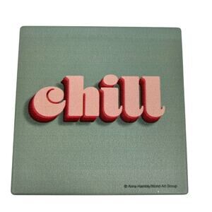Thirstystone Chill Green and Pink Cork Bottom Coaster - NWT